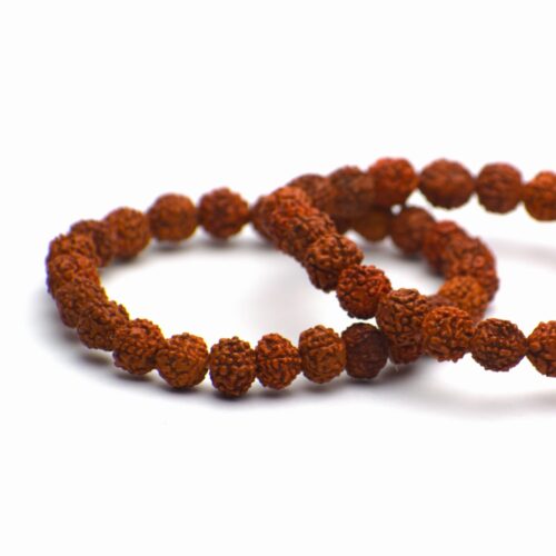 8mm Natural Rudraksha Bead Bracelet | Spiritual Healing and Meditation